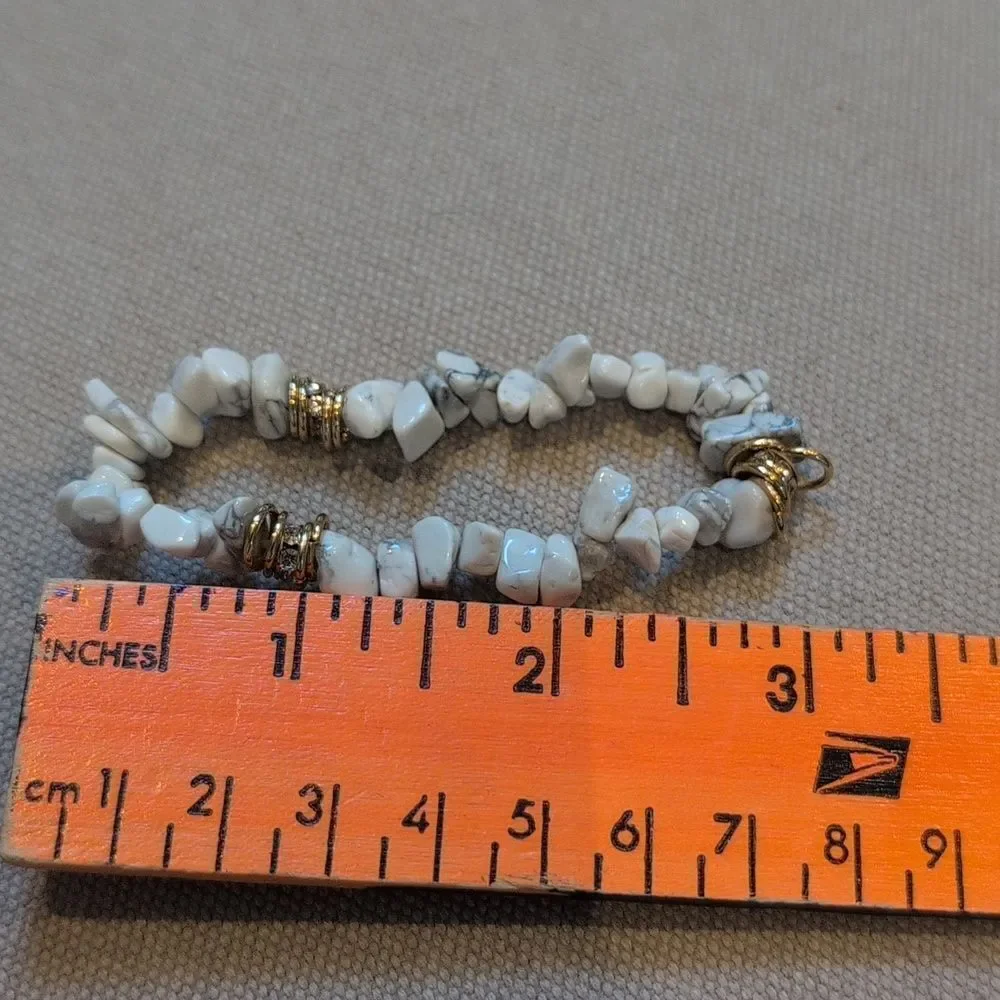 White and Gold Stone Bracelet